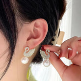 Peacock Pearl Studs- Anti Tarnish || Waterproof